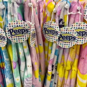 🐥 Lot of 3 oversized Plush Peeps Easter Blanket 50x70- 7 designs